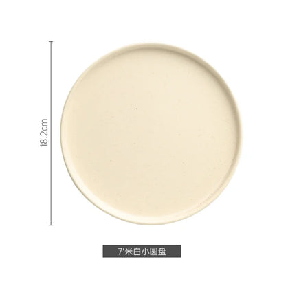 Solid Color Cutlery Tray Ceramic Plate Cooking Utensils Ceramic Plate Set Tableware Plate Wall Decoration Domestic Bowl Plate Se