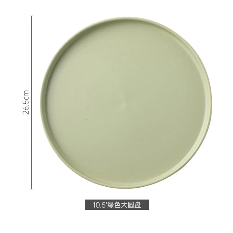 Solid Color Cutlery Tray Ceramic Plate Cooking Utensils Ceramic Plate Set Tableware Plate Wall Decoration Domestic Bowl Plate Se