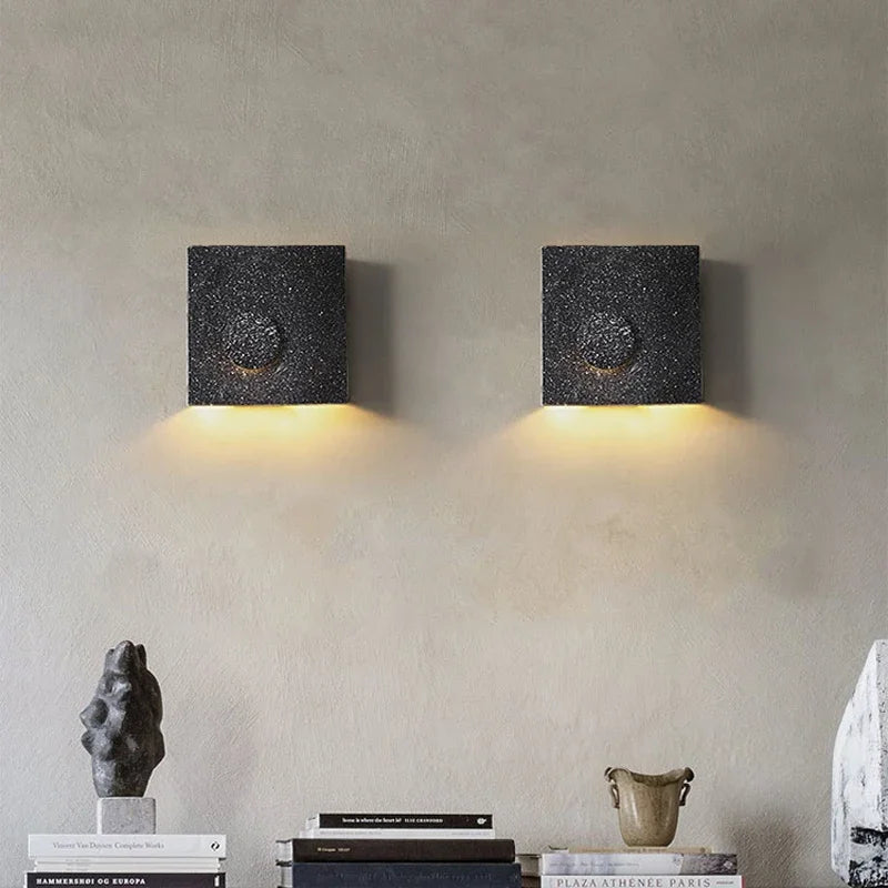 Modern Cement Wall Lamp Creative Art Simple Square LED Wall Lamp for Living Room Aisle Staircase Bedroom Wall Lamp